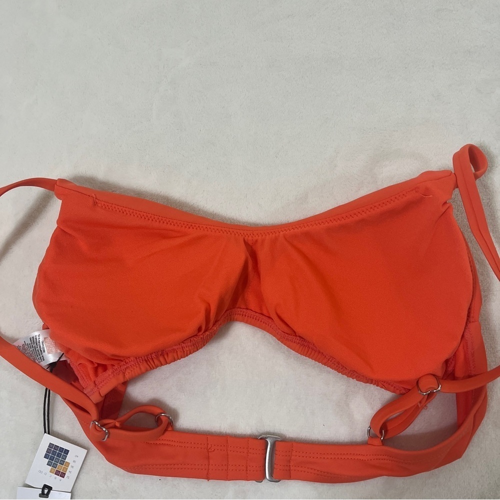 Shade & Shore Orange V-Neck Bikini Top Medium 8-10 Adjustable NWT - Picture 5 of 10